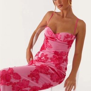 Peppermayo Pink floral gown / maxi dress